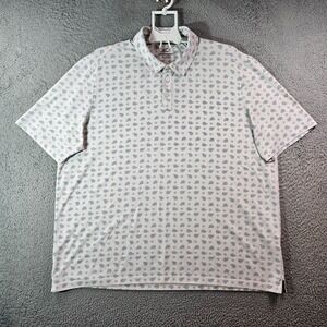 Johnston & Murphy XC4 Polo Shirt Men XXL Geometric Print Short‎ Sleeve White